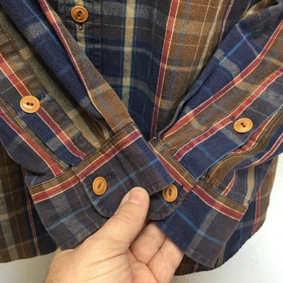 Vintage Polo Ralph Lauren Shirt Mens XL Plaid Heavy Canvas Button Up Corduroy Co - Picture 4 of 7